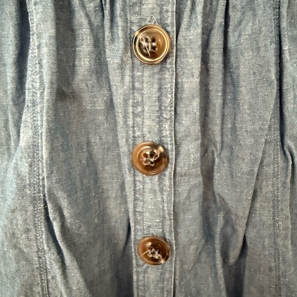Free People Light Blue Button-Down Mini Dress - Picture 6 of 8